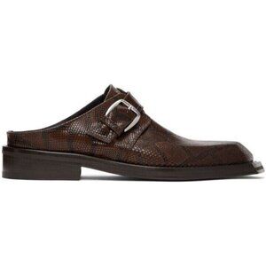 Martine Rose Python Chisel Toe Mules 40 M7 W10 Brown New